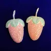 Ожерелья с подвесками Bubble Letter Strawberry Men Gold Color Bling Fashion Hip Hop Jewelry Trend Christmas Gift 230621