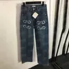 Kadınlar Artı Boyut Pantolon Tasarımcı Nakış Kadın Kot Pantolon Geniş Bacak Denim Pant Tasarım Moda Pantolon Hiphop Sokak Giyim Jean Clkq