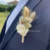 Flores secas 2 peças novo pequeno corsage para homens floral casamento gypsophila mini buquês de dama de honra mesa artesanato faça você mesmo decoração de casa