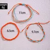 Pulseiras de elo estilo boêmio corda de mão trançada colorida conjunto de três peças para acessórios femininos ao ar livre