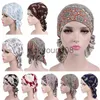 Bandanas ny stretch bomull tryckt bandana cap justerbar blommig kemoterapi cap kvinnors hijab islamiska baotou kepsar huvud halsduk wrap x0628