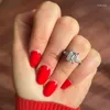 Anillos de racimo de lujo de plata de ley 925 diamante simulado compromiso de boda cóctel mujeres Topacio dedo joyería de marca Original