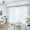 Transparente Vorhänge, koreanischer Chiffon, weiße transparente Vorhänge für Wohnzimmer, Tüll-Vorhang, Schlafzimmer, Küche, Fensterbehandlung, fertige Voile-Drape-Jalousien 230627