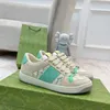 Screener sneakers ontwerper mannen vrouwen Crystal Screener schoenen Lichtroze canvas Ovaal geëmailleerd detail luxe vintage schoen maat 35-45 01