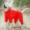 Hondenkleding Huisdier Regenjas Reflecterende Waterdichte Rits Kleding Hoge hals Hooded Jumpsuit Voor Kleine Grote Honden Overalls Regenmantel Labrador 230628