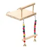 Altre forniture per uccelli Giocattolo altalena Pappagallo in legno Trespolo Stand Playstand con perline da masticare Gabbia Parco giochi per uccelli pappagallini 230627