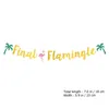 Decorative Flowers 2 Pcs Flamingo Latte Party Banner Hawaiian Table Decorations Stylish Hanging Paper Banners Summer Flags Creative Unique