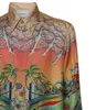10A di alta qualità Casablanca uomini designer Flowers Silk Shirts Hawaii abbottonate Shirt a maniche lunghe Beach Polos Casablanc