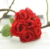 Decorative Flowers Arrival Simulation Of Nine Heads Roses Bouquet Bridal Holding Flower 16 Colors In Stock For Wedding Party Decoration