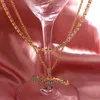 Colares com pingente ouro prata cor multicamadas strass colar de tênis gargantilha para mulheres cristal brilhante ak47 pingentes de arma corrente longa jóias 230613