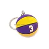 Keychains Lanyards Wholesale 40 Style Pu Basketball 3D Sports Player Ball Key Chains Mini Souvenirs Keyring Gift For Men Boys Fans DHU03