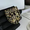 Women Brand Letter Brooches Gold Plated Broche Inlay Crystal Rhinestone Designer Jewerly Men Broches Party Gift