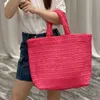 PIink Straw Tote Shoulder Shopping Bags Beach Underarm Bag Handbags Laffia Grass Knitting Totes Hobo Women Handbag Purse Lady Wallet Adjustable strap