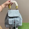 Zaino in denim femminile Designer Women Totes Riya 21 Zaino in tela a doppia spalla Zainetto Ragazze Borse da viaggio estive Zaini Coa