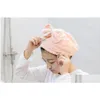 Shower Caps Softdry Microfiber Hair Drying Cap - Twist Dry Towel Turban For Bonnet Style Fast Absorbent Pink. Drop Delivery Home Gar Dhxaz