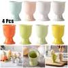 Äggpannor 4st White Cup Holder Hard Soft Cooked Eggs Holder Cups Kitchen Breakfast Banket Supplies Accessories 230627