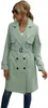 Trench femme manteaux mode automne hiver femmes minces couleurs unies Double boutonnage avec ceinture bureau dame élégant Long coupe-vent manteau