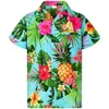 Chemisiers pour femmes grande taille vêtements pour femmes 2023 été chemise hawaïenne chemisier poche avant feuilles fleur ananas imprimé Blusas Elegantes De