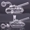 Atacado TANK Shape Glass Oil Burner Bong Water Pipes Hookah Thick Heady Recelyer Ash Catcher Rigs com Glass Oil Burner Pipes 14mm Joint