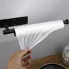 Nouveau porte-serviettes de cuisine auto-adhésif en acier inoxydable, porte-serviettes en papier sans poinçon, distributeur de papier, cintre pour mouchoirs