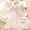 Fille robes petites filles robe d'été pour enfants princesse robe de fête d'anniversaire mariage enfants Vintage vêtements Navidad sac gratuit