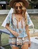 Self designed fashion women's shirt 2023 spring and summer Bohemian leisure resort top