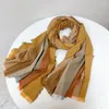 Scarves 2023 Modal Cotton Scarf Women's Warm For Autumn And Winter Solid Stripe Thickened Windproof Neck