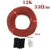 Reptiel Levert 10 Tot 100 Meter 12K Vloer Warm Verwarming Kabel 33 OhmM Infrarood Film 220V Koolstofvezel draden Coil 230627