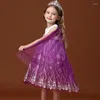 Vestidos para meninas Verão Princesa Saia Floco de Neve Malha Estrelas Pequena Fada Encantadora Vestido Puro Crianças Para Meninas Flor