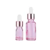 5-100m Pink Glass Bottles E liquid Ejuice Empty Dropper Bottle With Rose Gold Caps For Essential Oil Iplrq