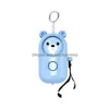 Keychains Lanyards 6 Colors 130Db Bear Alarm Personal Led Flashlight Self Defense Keyrings Safety Security Alert Device Key Chain Dhzht