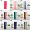Stainless Steel Vacuum Insulation Water Bottles Solid Color Tall Skinny Tumbler Straight Cup Coffee Mug With Lid Water Cups TH0515