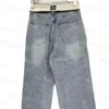 Pantaloni denim da donna Jeans blu a vita alta INS Jeans street style alla moda