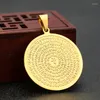 Pendentif Colliers Bouddhisme Tibétain La Roue De Dharani Mantra Sanskrit Collier En Acier Inoxydable Kangrinboqe Amulette Mascotte Bijoux Pièces