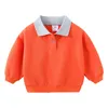 T shirts Autumn Spring Casual 2 3 4 6 8 10 Years Children Turn down Collar Long Sleeve Color Patchwork Sweatshirt For Kids Baby Boys 230627