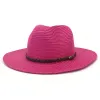 Summer Panama Straw Hats for Women Men Jazz Fedoras Big Brim Beach Cooling Sun Breathable Elegant Ladies Party Wholesale