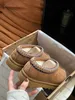 Tasman Slippers Chestnut Fur Slides Sheepskin Shearling Tazz Classic Mules Men Men Ultra Mini Platform Boot Boot Slip-On Shoes Suede Comfort Uggsity Slippers 6235ESC