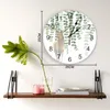 Wall Clocks Elk Leaves Watercolor Round Clock Creative Home Decor Living Room Quartz Needle Digital Hanging Watch