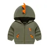 T Shirts 3D Design Cartoon Dinosaur Hoodie Kid Coat Childres Sweatshirt med hatt Cardigan dragkedja ytterkläder jacka för baby pojkar flickor 230627