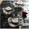 Party Decoration Crystal Glass Diamond Heart Tealight Candle Holder By Brand - Elegant Wedding Favors And Decor With Gift Box Drop D Dhqk0