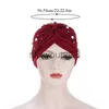 Bandanas Pearls Pärlade kvinnor Turban Hat Muslim Hijab Bonnet Indian Cap Head Wrap Casual Chemo Cancer Cap Muslim Twist Hath Head Scarf X0628