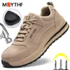 Bottes Nouvelles-Antismash Antipuncture Sécurité Chaussures Men de travail en acier Toe Work Sneakers WearResistants Indestructible Chaussures Travail Bottes Confort