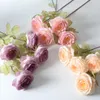 Dekorativa blommor Simulerade Rose Burnt Edge Large Silk Fabric Home Wedding Valentine's Day Decoration Artificial Flower