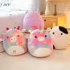 Plush Pillows Cushions 35CM Kawaii Candy Animal Soft Stuffed Unicorn Cow Pig Throw Pillow Cute Waist Rest Doll Birthday Gift 230628