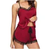 Ensemble de pyjama en satin sexy en soie pour femme