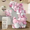 Andra evenemangsfest levererar macaronrosa ballong garland båge välkomna baby shower valentines dag födelsedagsfest annivar latex baloon 230628