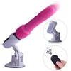 Machine de contrôle à distance rétractable automatique femelle faux vibrateur Sex toy avec ventouse