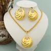 Necklace Earrings Set Large And Pendant For Women Dubai Bride Gold Plated Jewelry Trendy African Luxury Wedding Party