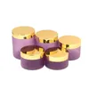 Plastic Bottle Empty PET Cosmetic Jars Shiny Gold Silver Lid Skincare Cream Pots Makeup Containers Matte Purple Wide Mouth Bottles 250ml 200ml 150ml 120ml 100ml