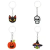 Halloween Keychain Cartoon Cute Pumpkin Skull PVC Keychain Gift Keyring Key Chains